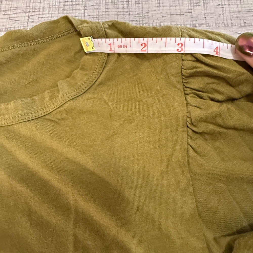 A New Day Olive Green Puff Sleeve T-Shirt M - Picture 4 of 10